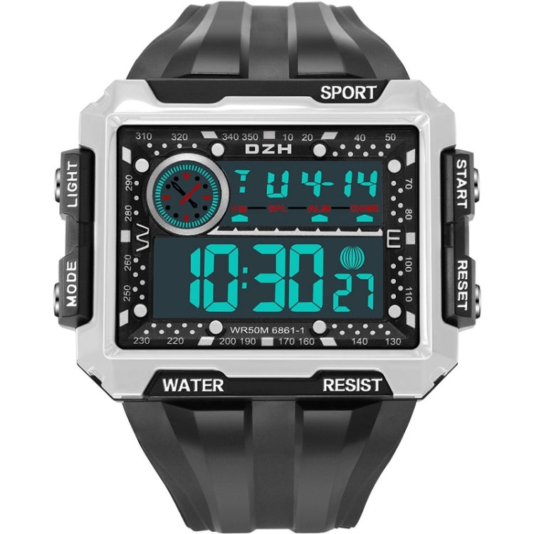 SYNOKE 6861 Outdoor Luminous Waterproof Multi-Function Square Large Screen Display Sports Electronic Watch — TBD0601628701E