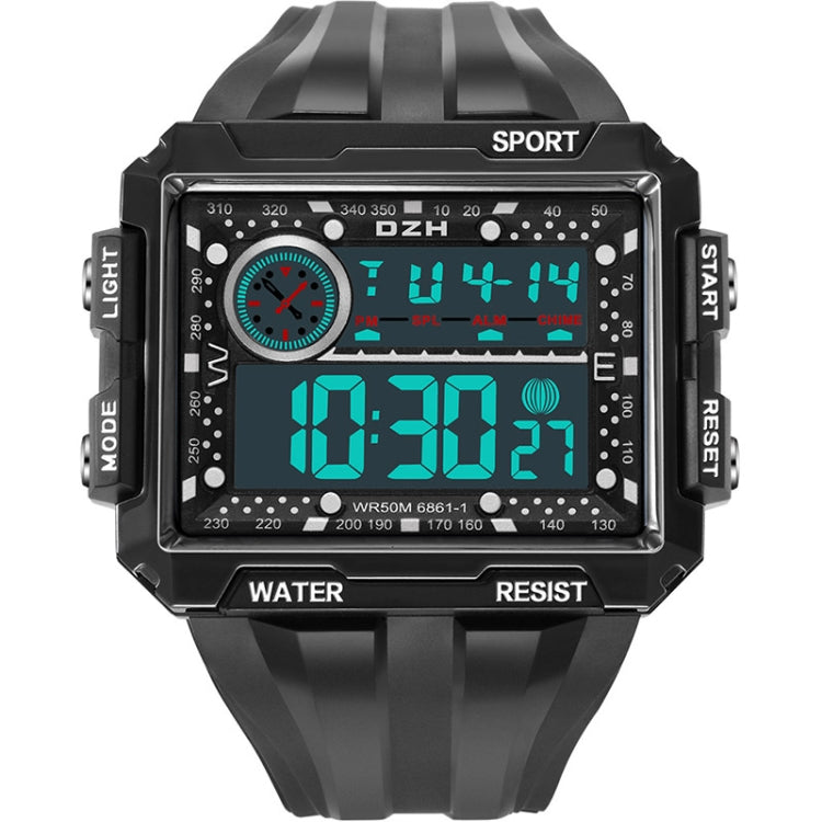 SYNOKE 6861 Outdoor Luminous Waterproof Multi-Function Square Large Screen Display Sports Electronic Watch