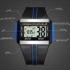 SYNOKE 9222 Men Large Screen Square Multi-Function Waterproof Luminous Electronic Watch — view 6
