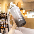 Frosted Gradient Color Large-Capacity Sports Water Cup Outdoor Portable Straw Water Bottle