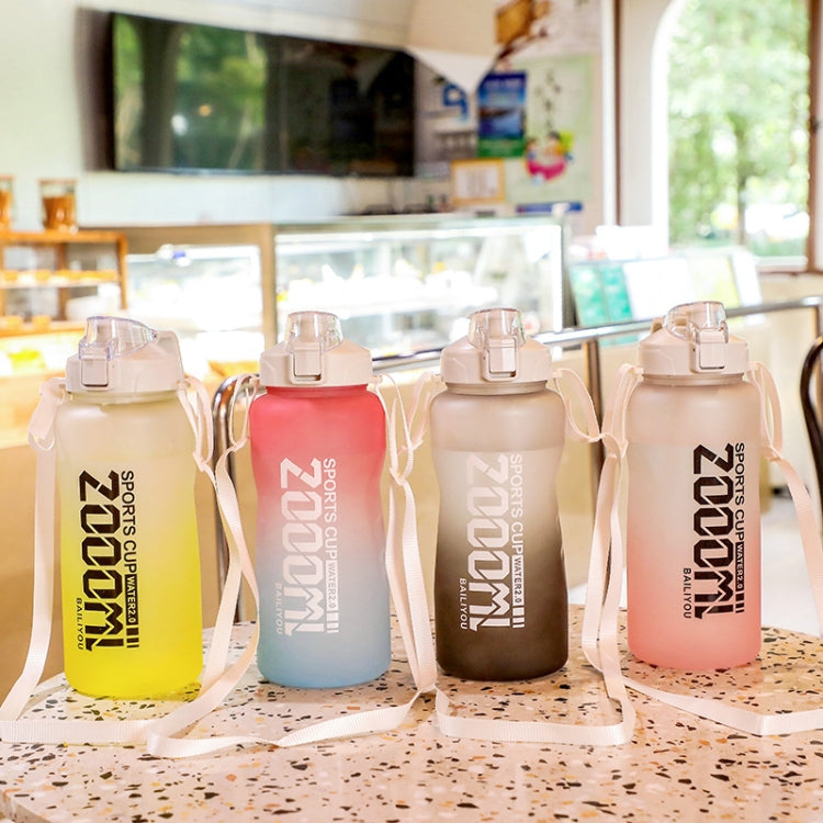 Frosted Gradient Color Large-Capacity Sports Water Cup Outdoor Portable Straw Water Bottle