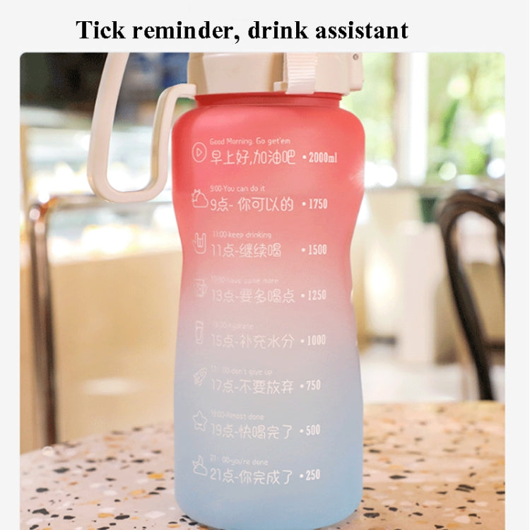 Frosted Gradient Color Large-Capacity Sports Water Cup Outdoor Portable Straw Water Bottle