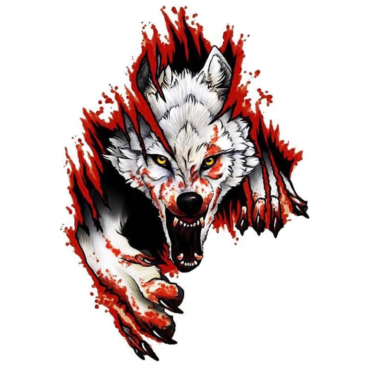 3D Realistic Wolf Head Hood Door Car Body Decoration Stickers Scratches Cover Waterproof Car Stickers — Wolf Head Right