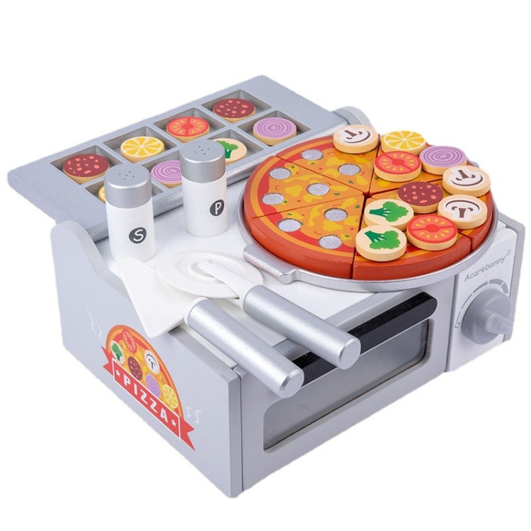 Acarebanny Wooden Simulation Barbecue Pizza Oven Children Pretend Play Toy