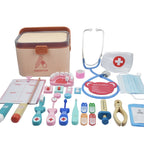 Children Wooden Simulation Medicine Box Pretend Play Toy