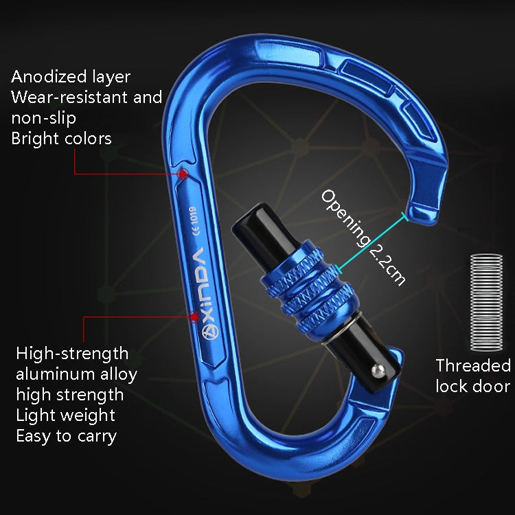 XINDA XD-8123N Outdoor Climbing Equipment Fast Hanging Buckle Carabiner Pear Main Lock HMS Safety Buckle