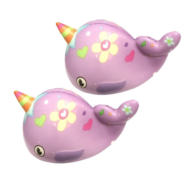 2 PCS TTPU1210 Color Printing Whale Slow Rebound Decompression Toy — Blue