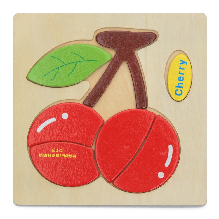 Children Educational Toy Wooden Cartoon Jigsaw Puzzle — Grape