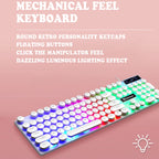Shipadoo LD-122 4 in 1 Girly Glowing Keyboard + Mouse + Earphone + Mouse Pad Set