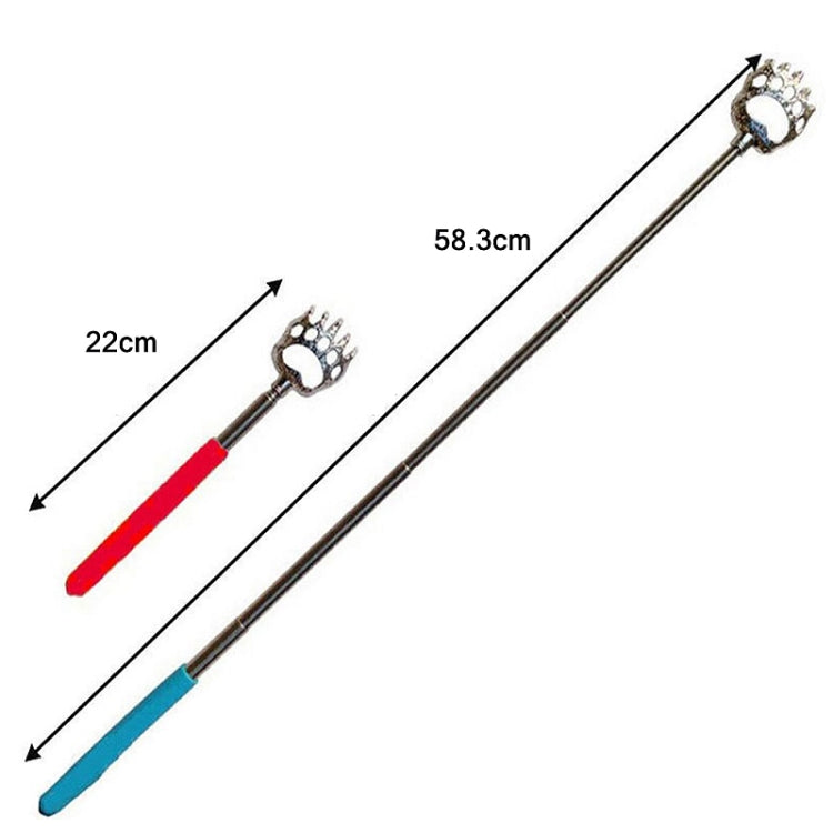 Bear Claw Shape Stainless Steel Telescopic Massage Scratcher, Random Color Delivery