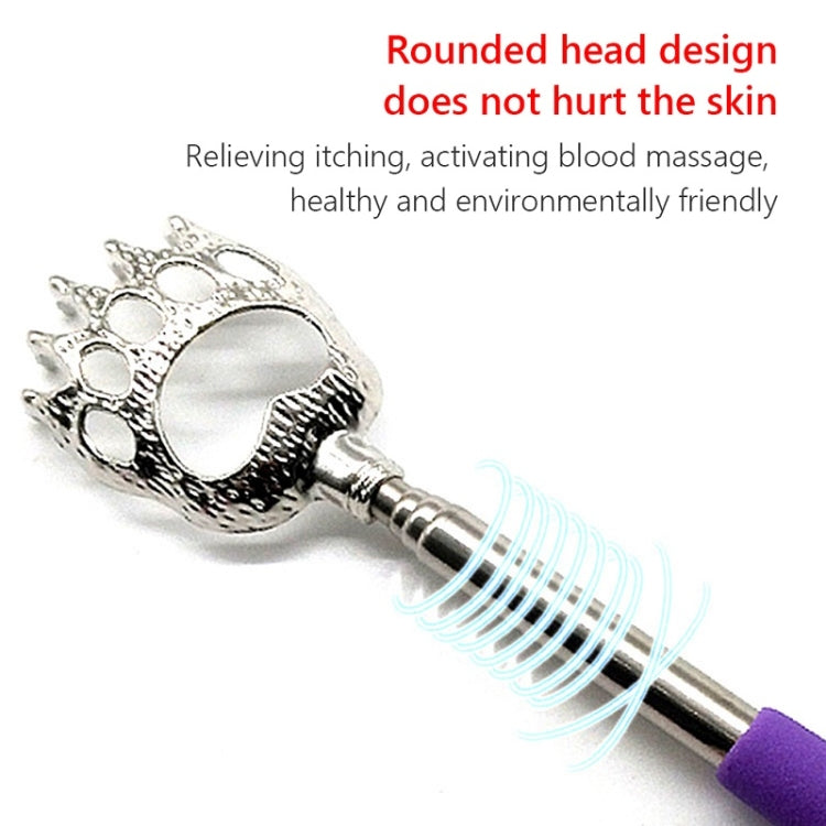 Bear Claw Shape Stainless Steel Telescopic Massage Scratcher, Random Color Delivery