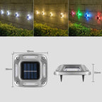 8 LED Solar Wall Lamp Outdoor Stainless Steel Buried Light — view 3