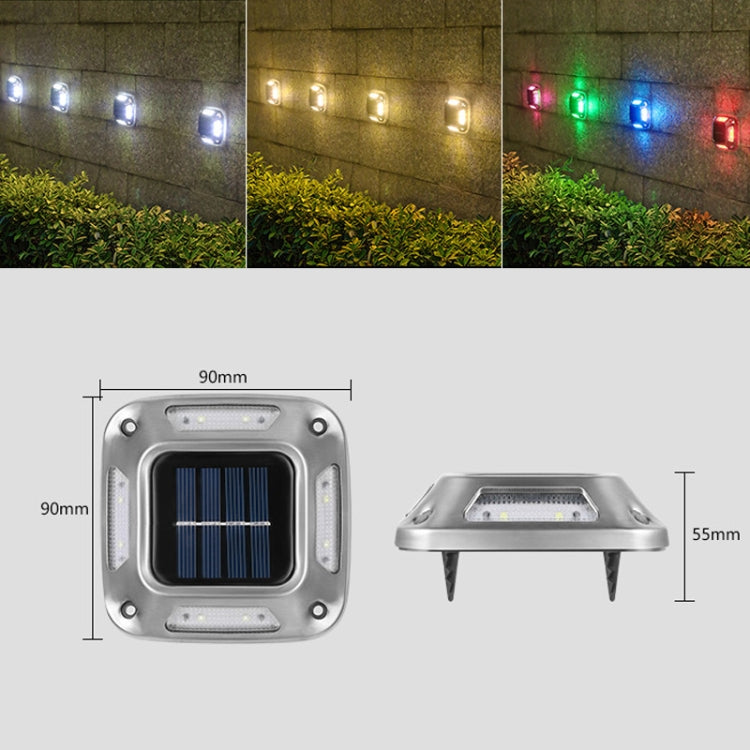 8 LED Solar Wall Lamp Outdoor Stainless Steel Buried Light — view 3