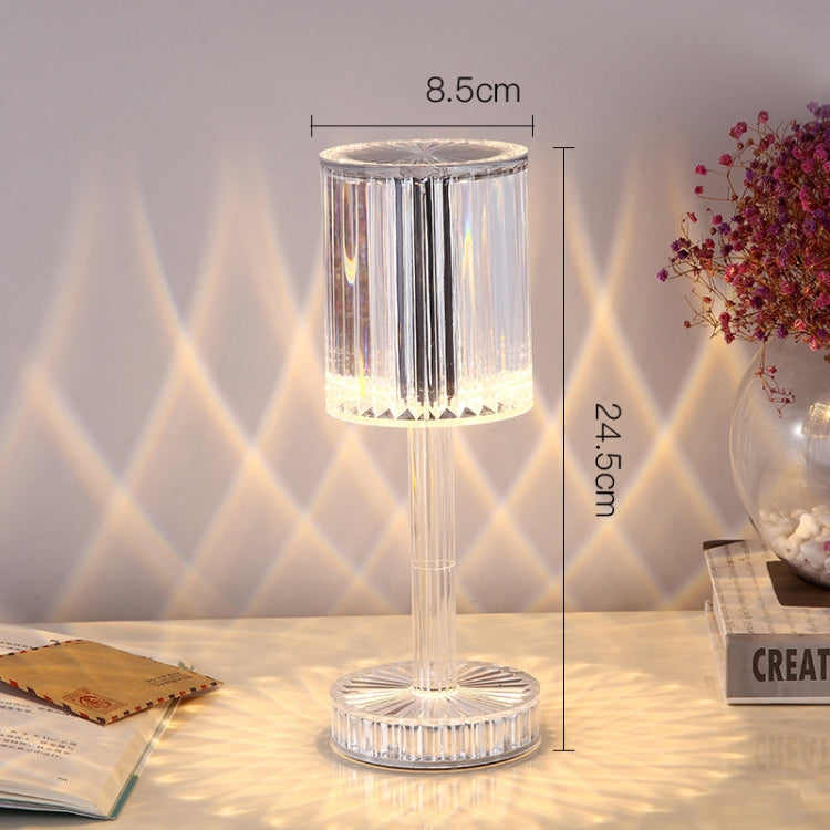 USB Charging Touch Diamond Crystal Table Lamp — Transparent