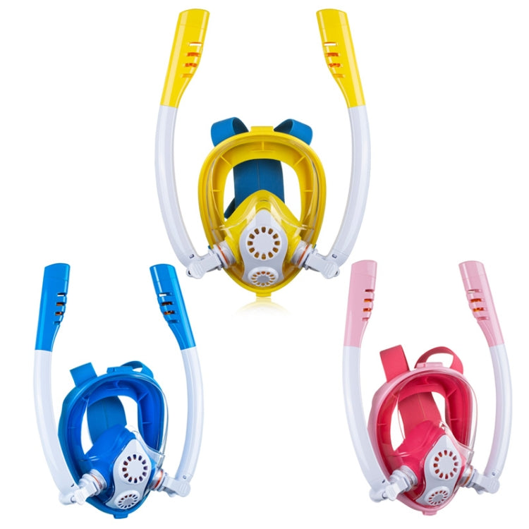 Kids Double Tube Full Dry Silicone Diving Snorkeling Mask Swimming Glasses