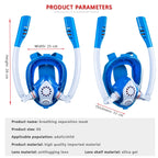 Kids Double Tube Full Dry Silicone Diving Snorkeling Mask Swimming Glasses
