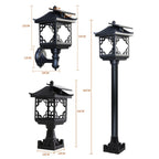 8 LED Solar Outdoor House Appearance Lawn Garden Decoration Light — Black Wall Lamp
