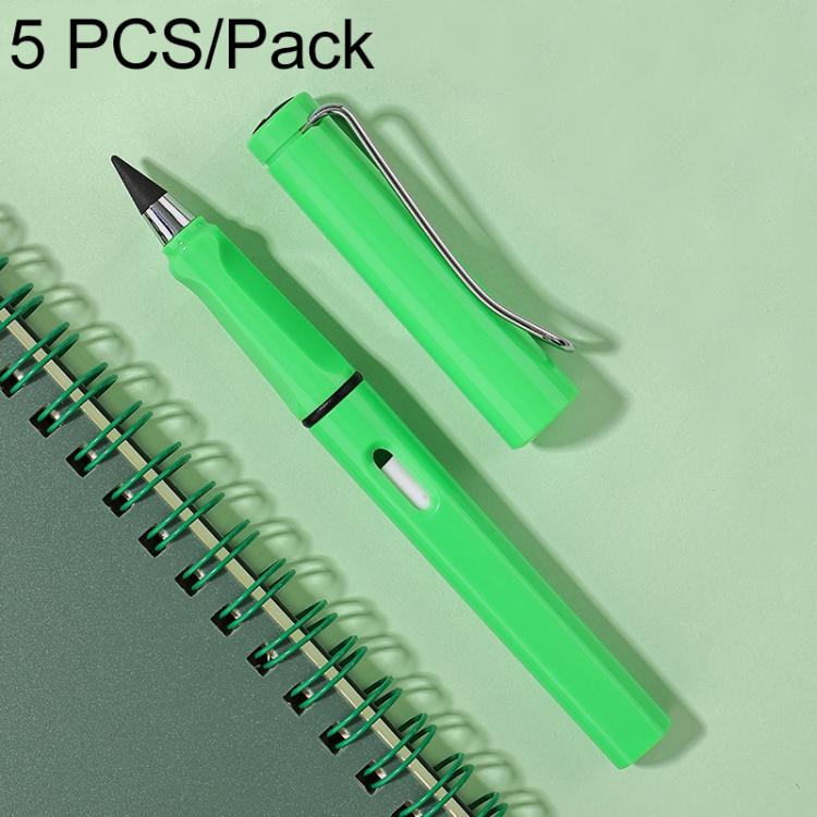 5 PCS No Ink No Need To Sharpen Drawing Sketch Pen Not Easy To Break Erasable HB Writing Pencil — Green
