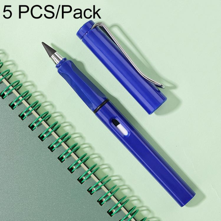 5 PCS No Ink No Need To Sharpen Drawing Sketch Pen Not Easy To Break Erasable HB Writing Pencil — Blue