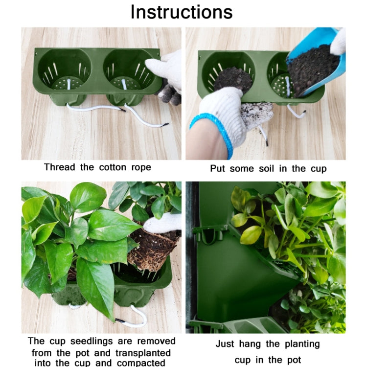MY-2515 Modular Non-Perforated Indoor Plant Wall Flowerpot — Rice White