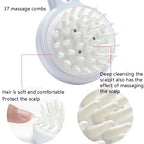 10pcs XTS01 Silicone Soft Teeth Head Shampoo Massage Comb Shampoo Brush — view 4
