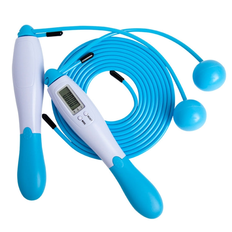 Sport Electronic Counting Wire Skipping Rope, Style: Cordless (Green) — Cordless Ball+Wired Wire Rope (Blue)