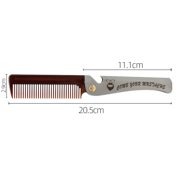Folding Oil Head Comb Beard Styling Comb — view 4
