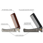 Folding Oil Head Comb Beard Styling Comb — view 5