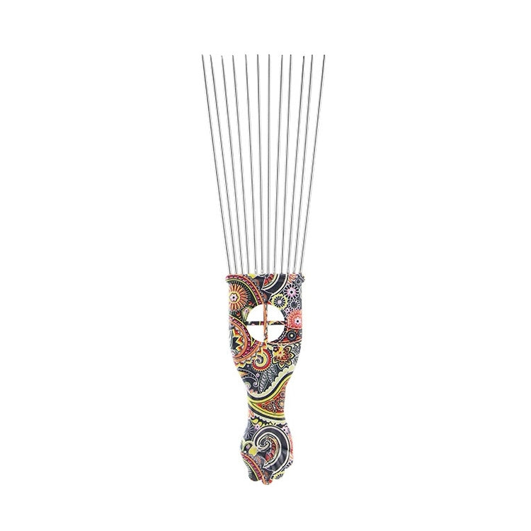 Printed Steel Pin Pick Hair Comb Retro Oil Head Style Comb