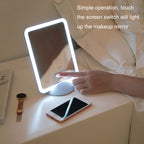 Flydee FD008-1 Portable LED Makeup Mirror With Bracket Wall Hanging Vertical Dual-Use Makeup Mirror