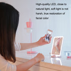 Flydee FD008-1 Portable LED Makeup Mirror With Bracket Wall Hanging Vertical Dual-Use Makeup Mirror
