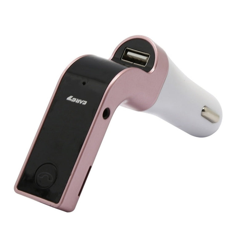 G7 Car Hands-Free Bluetooth FM Player MP3 — G7 Pink