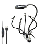 LED Lamp Magnifying Glass 360-Degree Adjustable Welding Table