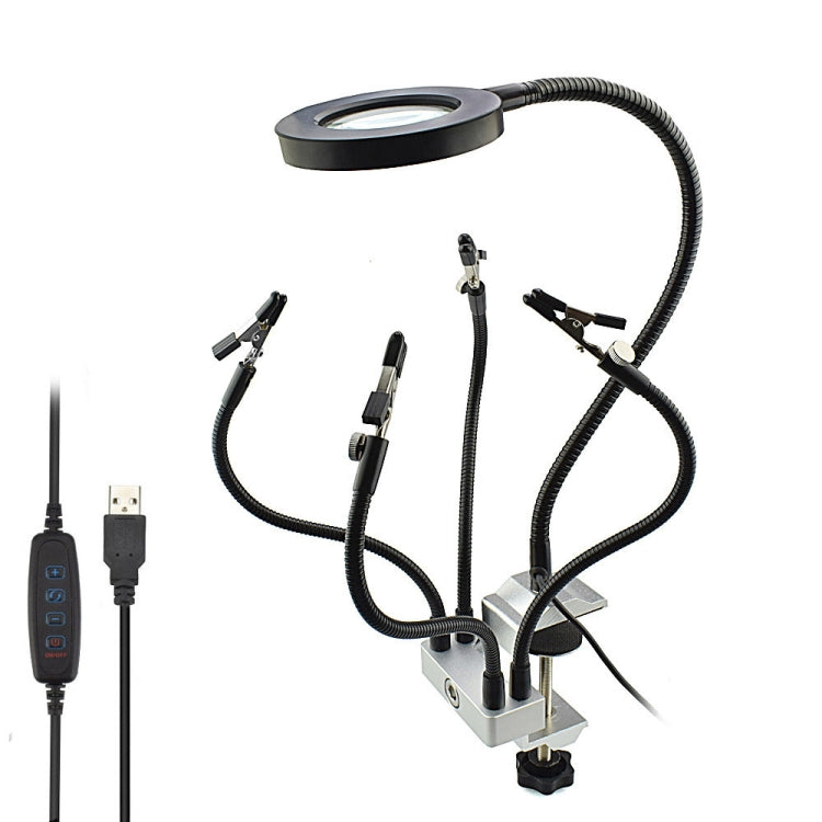 LED Lamp Magnifying Glass 360-Degree Adjustable Welding Table