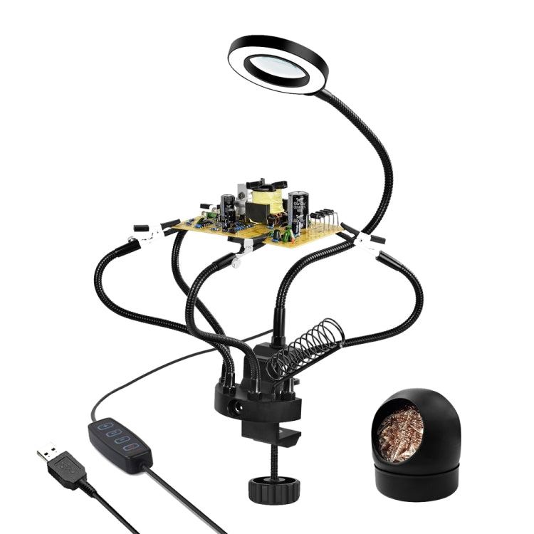 LED Lamp Magnifying Glass 360-Degree Adjustable Welding Table