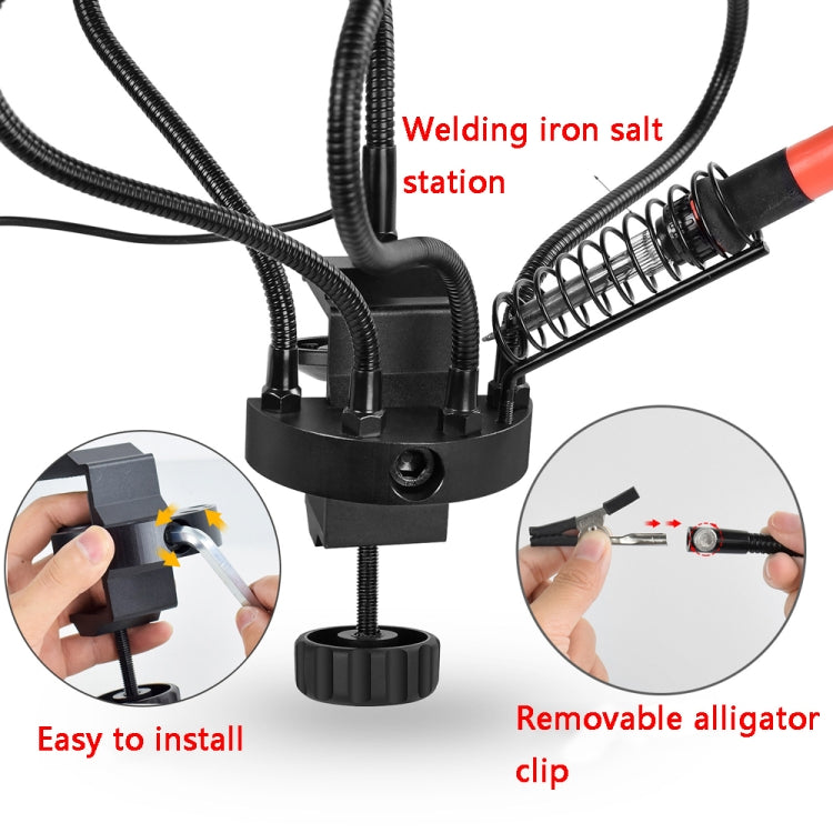 LED Lamp Magnifying Glass 360-Degree Adjustable Welding Table