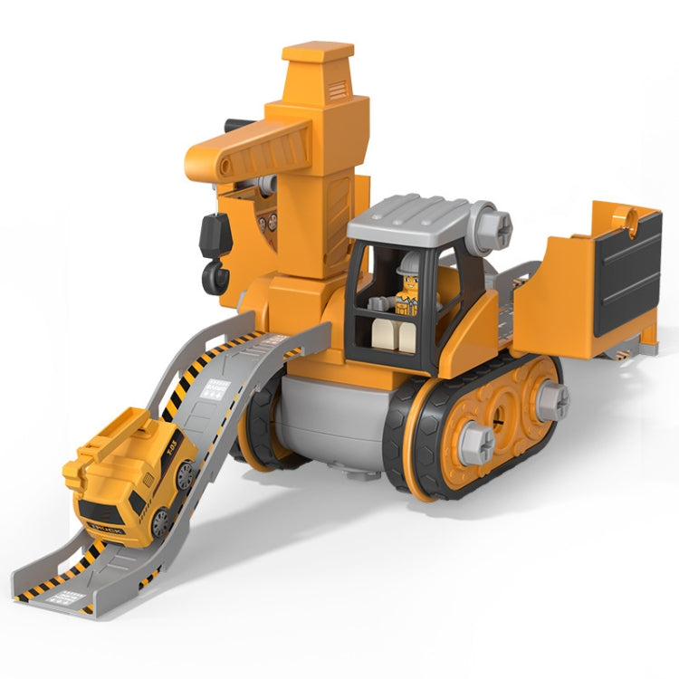 4 in 1 DIY Assembled Engineering Vehicle Rail Sliding Car