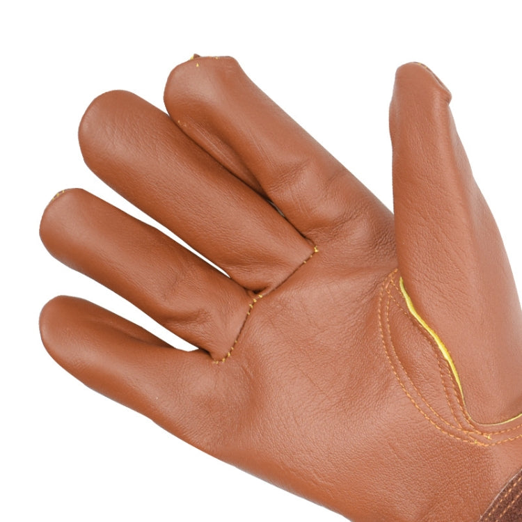 1 Pair Floral Garden Cut-Resistant Leather Gloves, Size: