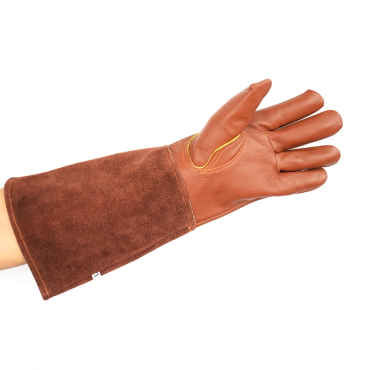 1 Pair Floral Garden Cut-Resistant Leather Gloves, Size:
