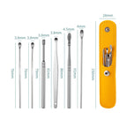 6 In 1 Stainless Steel Spring Spiral Portable Ear Pick