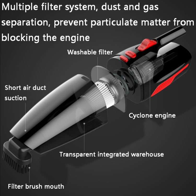 CS1016 120W Cordless Dry Wet Car Handheld Vacuum Cleaner With Light