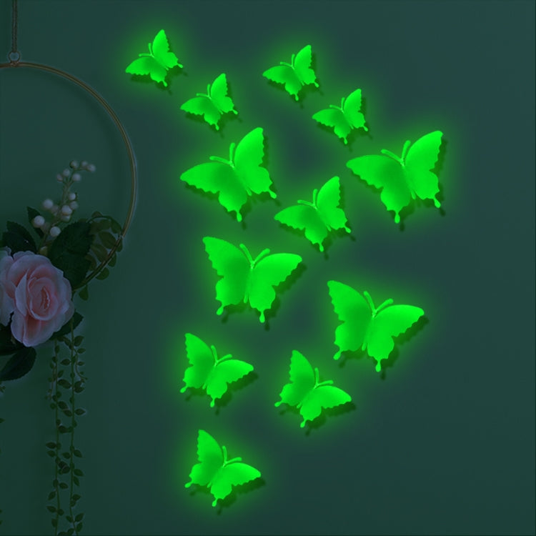 YG005 3D Stereo Butterfly Luminous Wall Sticker — Green