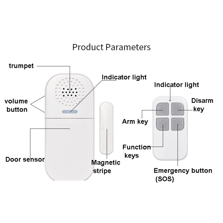 MC-05 130dB Remote Door Magnetic Alarm With Light Reminder — view 4
