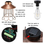 Outdoor Solar Waterproof Wrought Iron LED Hanging Light — view 3