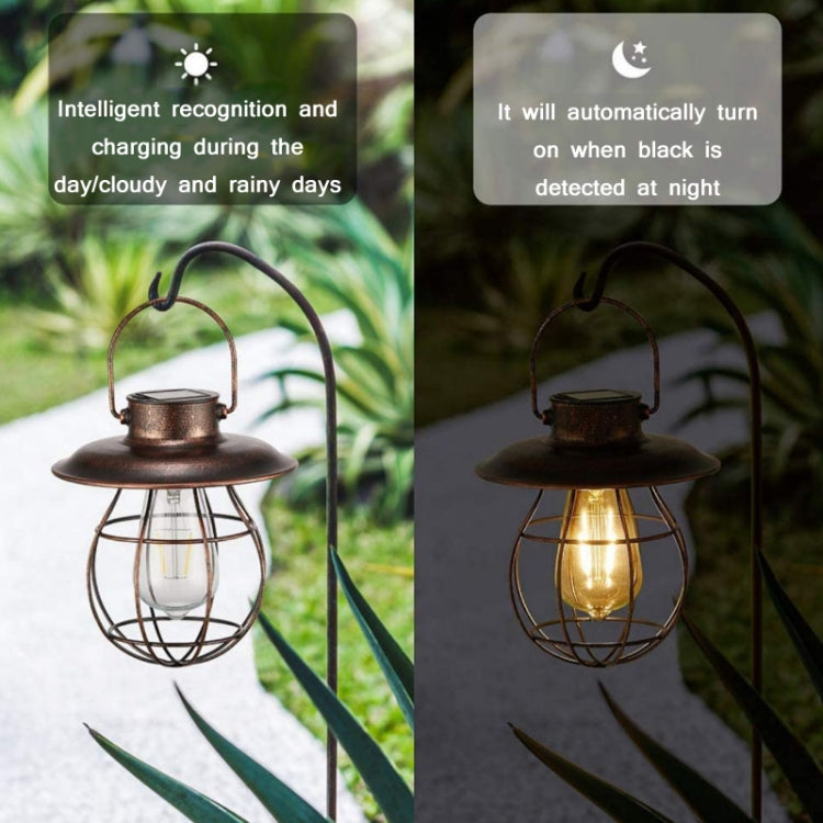 Outdoor Solar Waterproof Wrought Iron LED Hanging Light — view 4