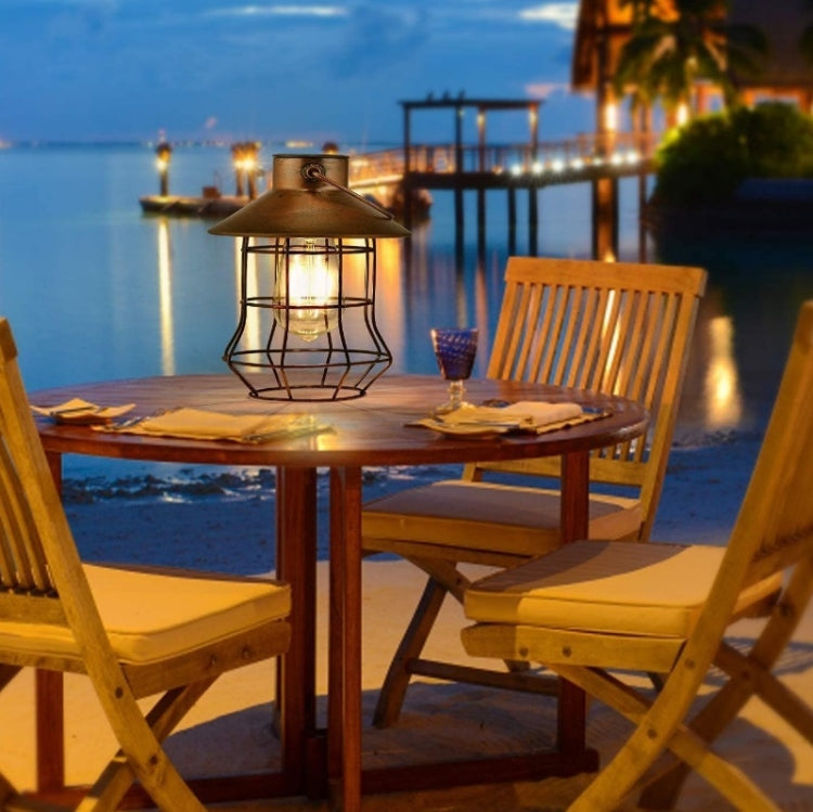 Outdoor Solar Waterproof Wrought Iron LED Hanging Light — view 6