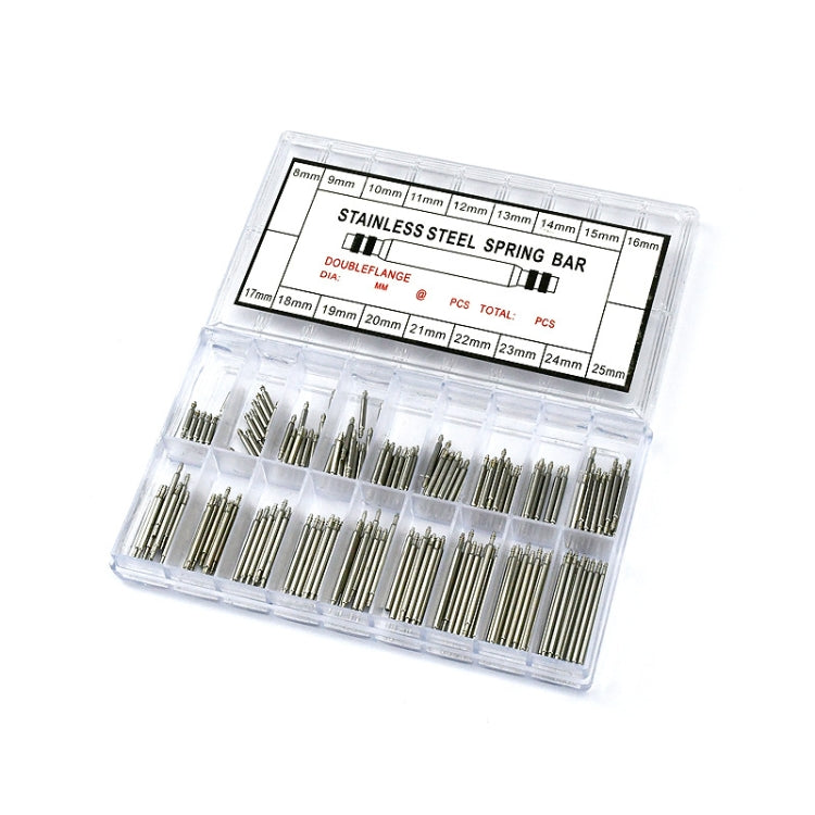 Stainless Steel Seamless Box Packing Spring Bar, 270 PCS / Box C015 8-25mm