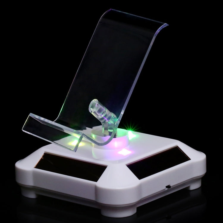 Solar Turntable Mobile Phone Stand Display Stand With Coloful Light