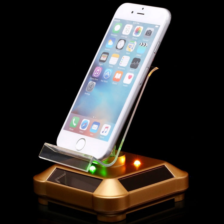 Solar Turntable Mobile Phone Stand Display Stand With Coloful Light