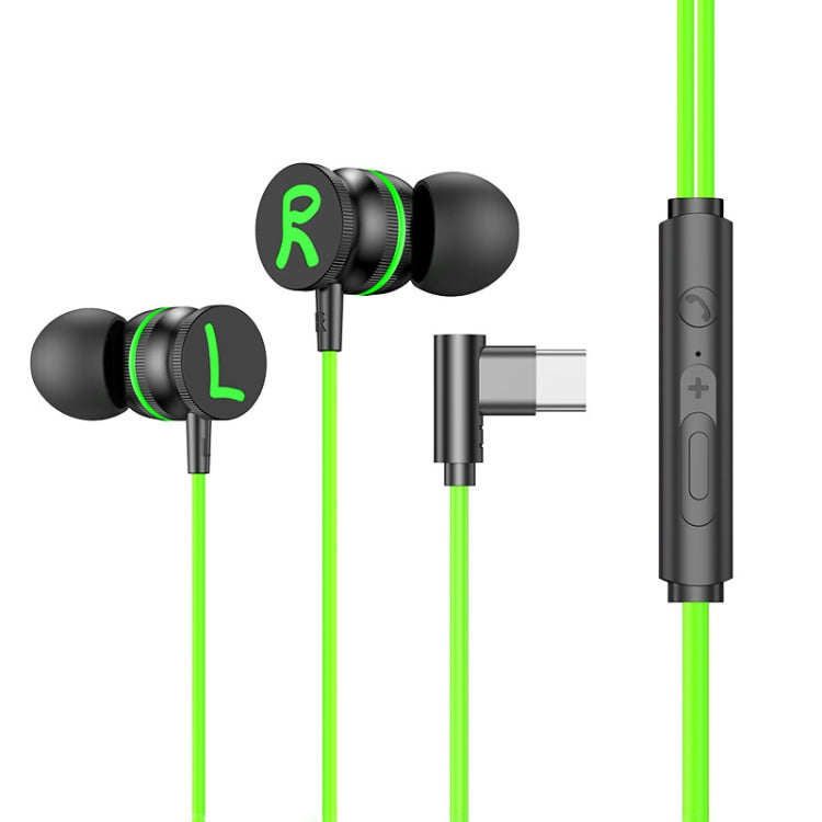 TS6600A USB-C / Type-C In-Ear Heavy Bass Wire Control Game Earphone, Cable Length: 1.2m